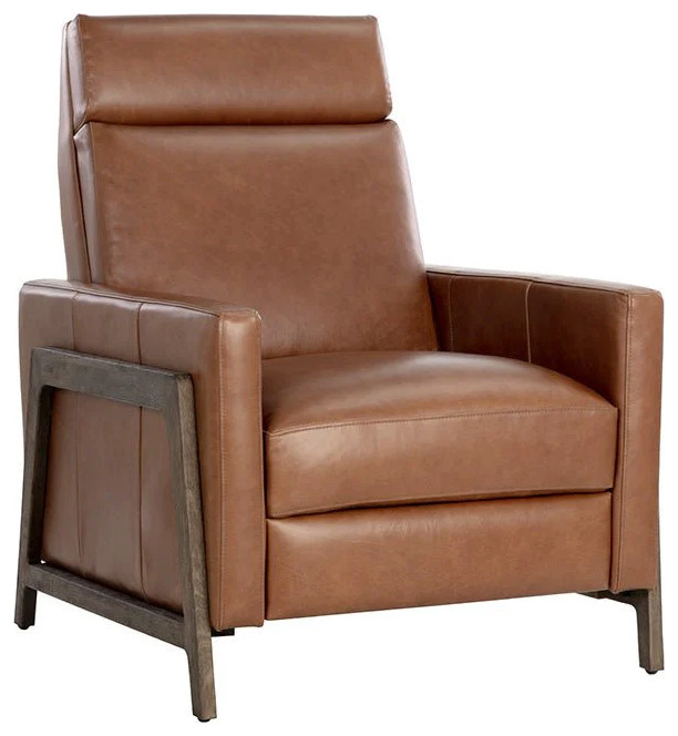 Alana Recliner  Shalimar Tobacco Leather   Contemporary   Recliner Chairs   by Virgil Stanis Design  Houzz