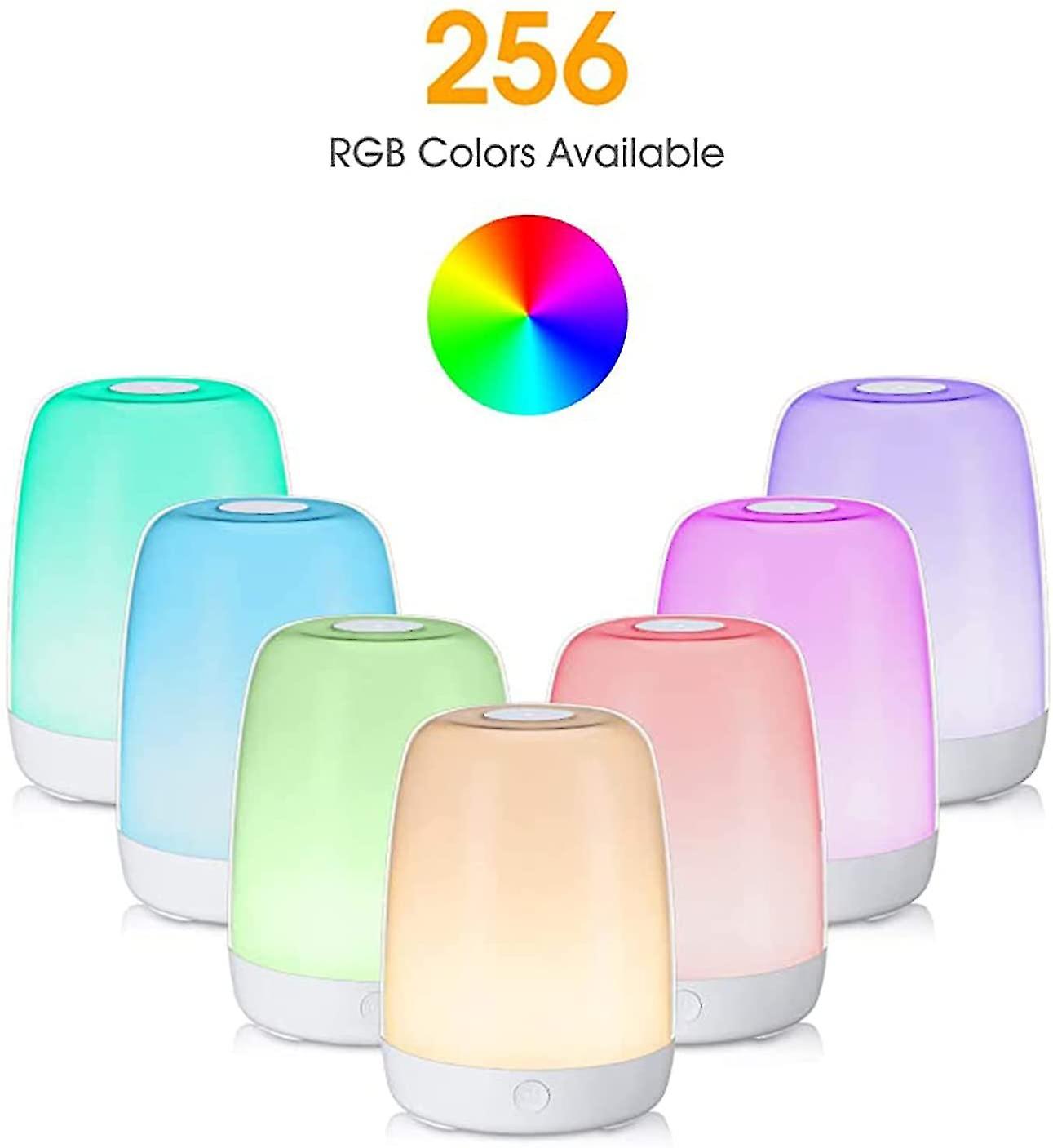 Led Night Light， Bedside Table Lamp With Usb Rechargeable， Color Changing