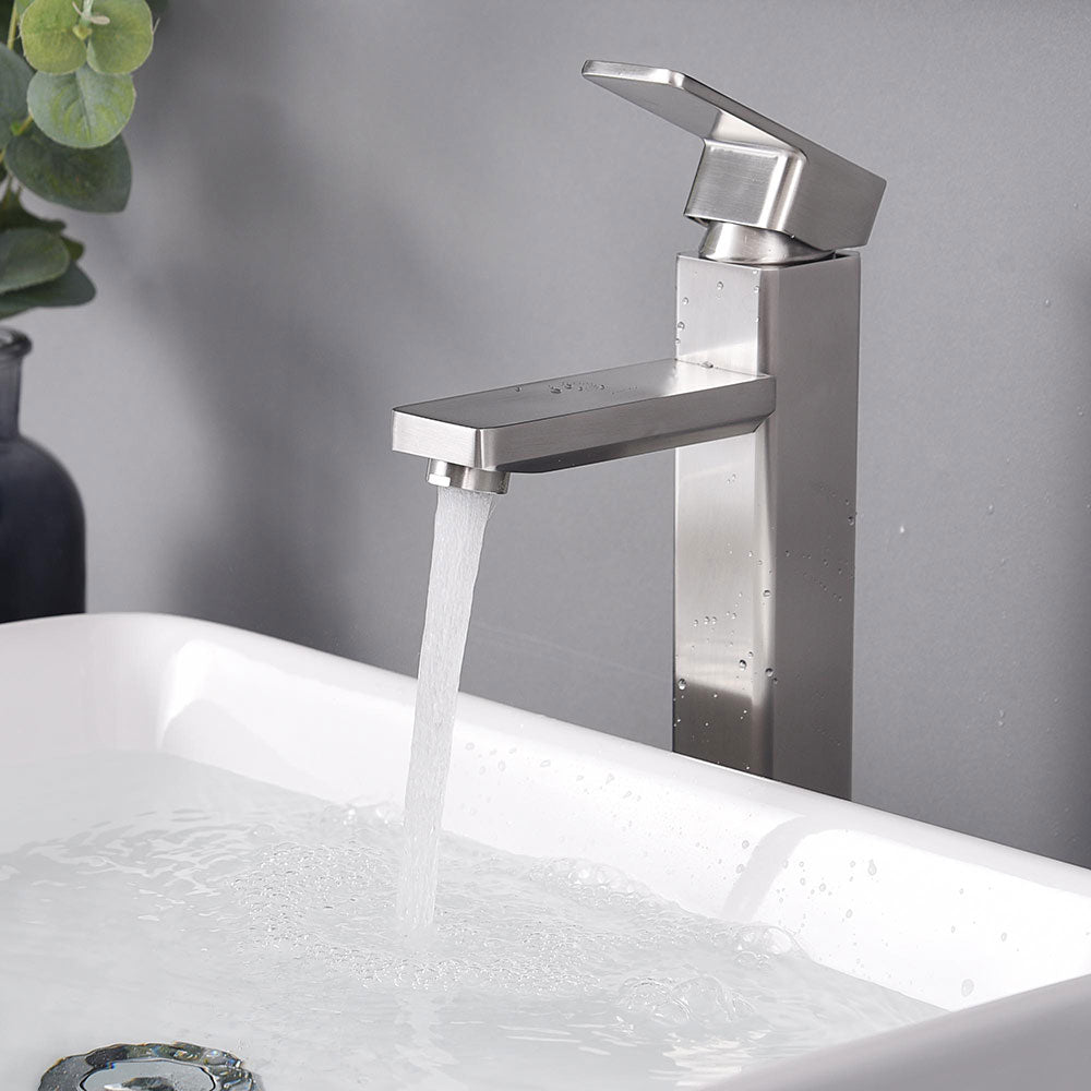 Aquaterior Bathroom Vessel Faucet Square Cold & Hot 11.8