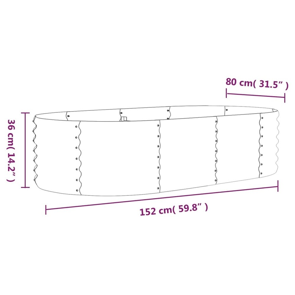 vidaXL Raised Garden Bed Raised Flower Bed Galvanized Steel Outdoor Planter