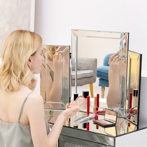 Dressing table mirror Trifold vanity mirror W10433...