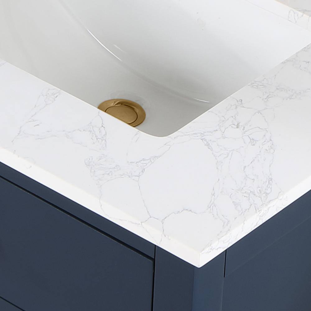 Altair Gavino 72 in. W x 22 in. D x 34 in. H Bath Vanity in Royal Blue with Grain White Composite Stone Top 557072-RB-GW-NM