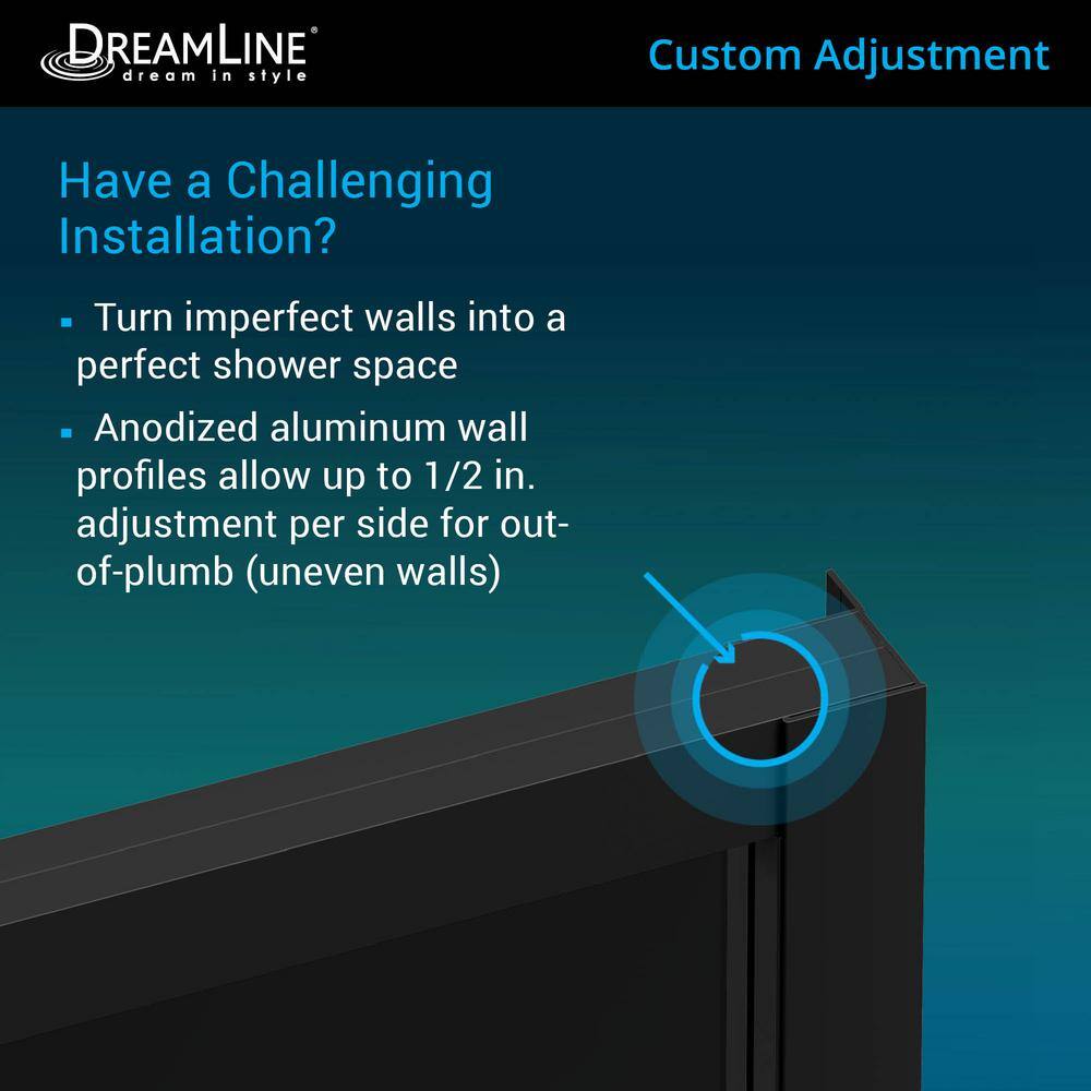 DreamLine French Corner 34-12 in. x 34-12 in. x 72 in. Framed Corner Sliding Shower Enclosure in Satin Black SHEN-8134340-89