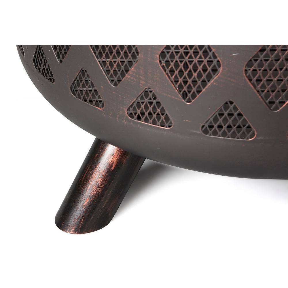 Endless Summer 30 in. D Bronze Finish Portable Lattice Wood Burning Fire Pit WAD792SP