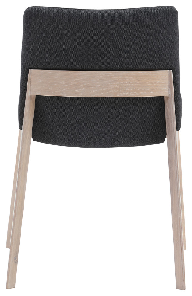 Deco Oak Dining Chair Dark Gray  Set of 2   Midcentury   Dining Chairs   by Moe  x27s Home Collection  Houzz