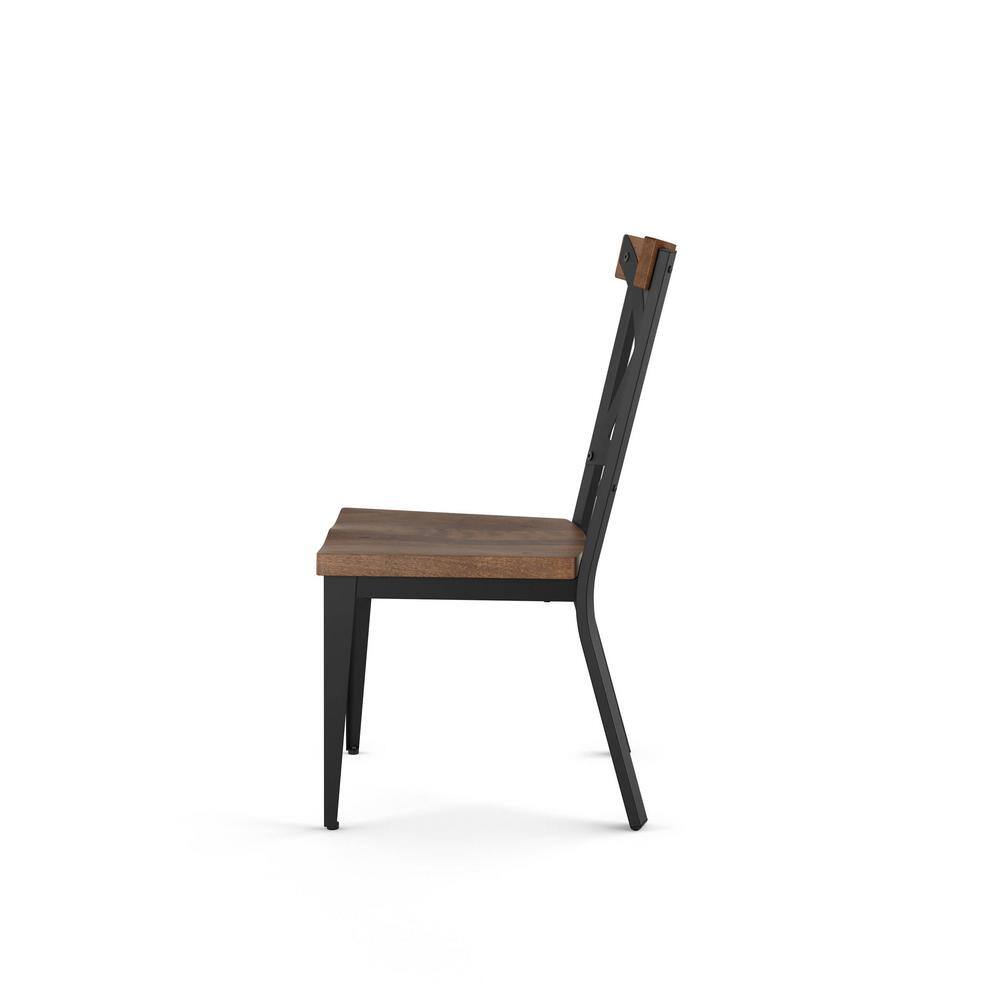 Amisco Jasper Black with Brown Wood Seat Dining Chair 302292587