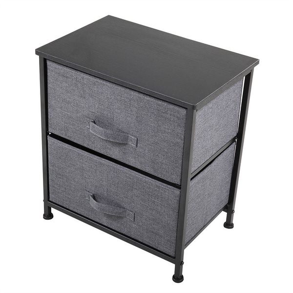 2-Tier Utility Dresser Side Table Nightstand