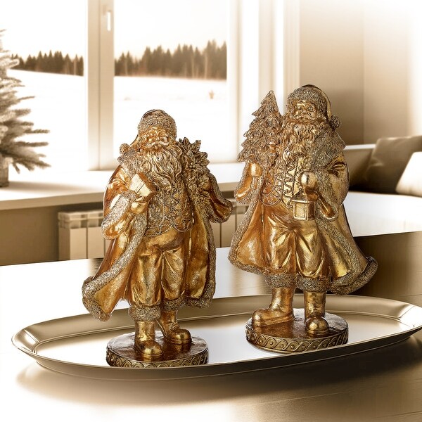 9 Resin Santa Set of 2