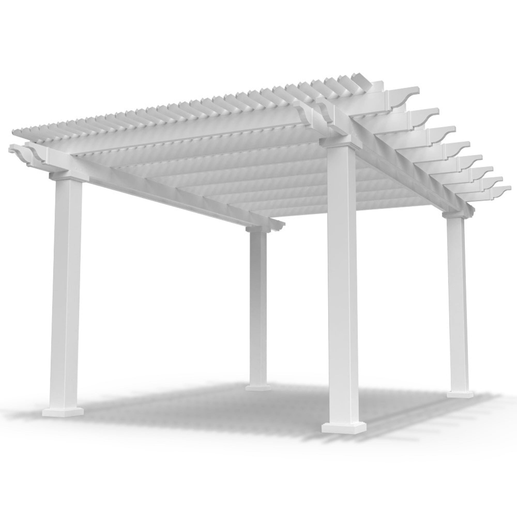 Traditional 12 Ft. x 16 Ft. Freestanding Pergola with 7 In. Square Posts