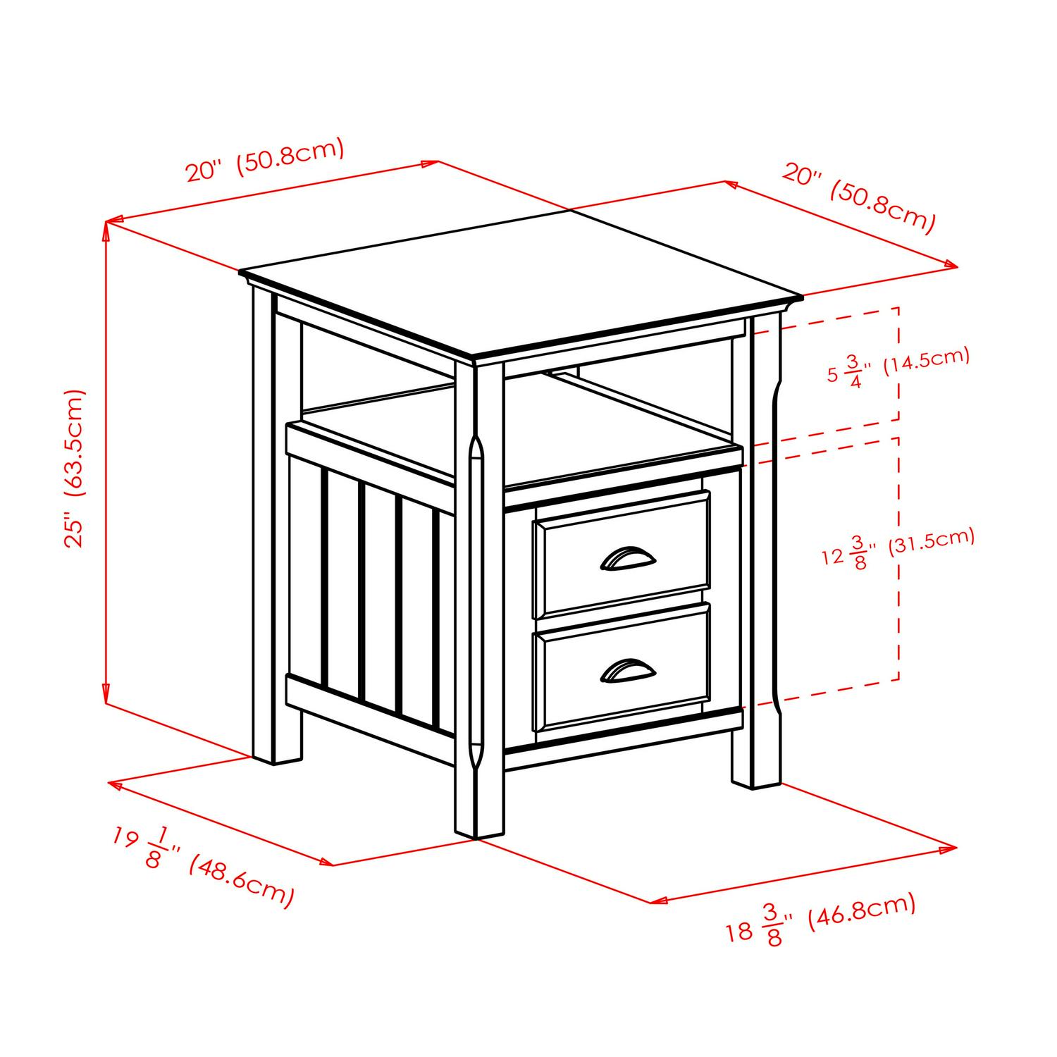 Winsome Wood Timber Nightstand with Door， Black Finish