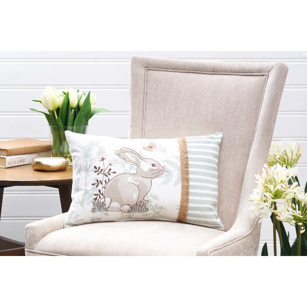 C amp f Home Garden Toile Bunnie Lumbar Pillow