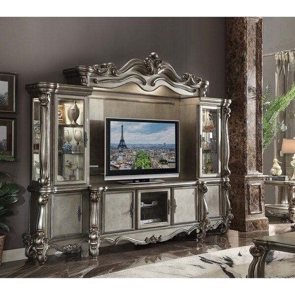 ACME Versailles Entertainment Center， Antique Platinum (1Set/4Ctn)