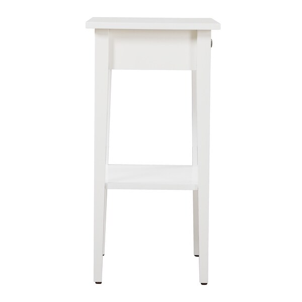 LYKE Home Open Shelf White Nightstand - - 27509606