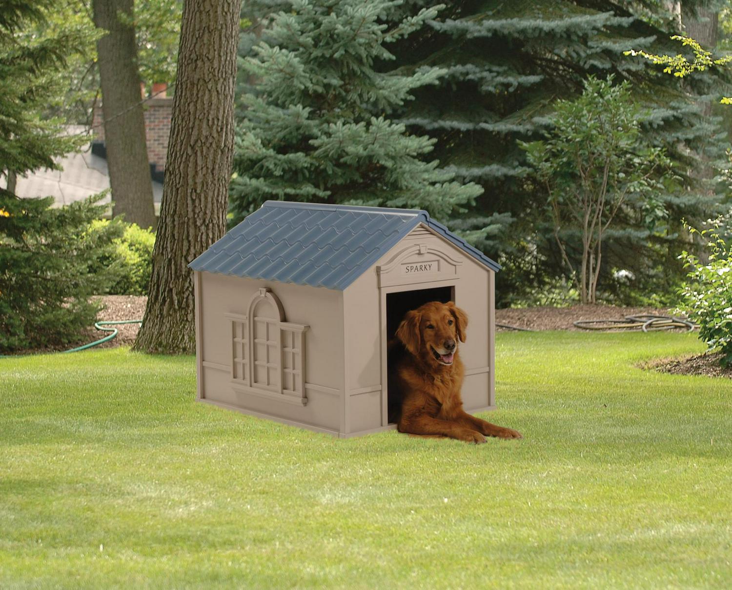 Suncast Deluxe Indoor and Outdoor Dog House for Medium