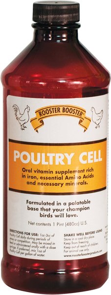 Rooster Booster Cell Liquid Vitamin Poultry Supplement， 1-pt bottle