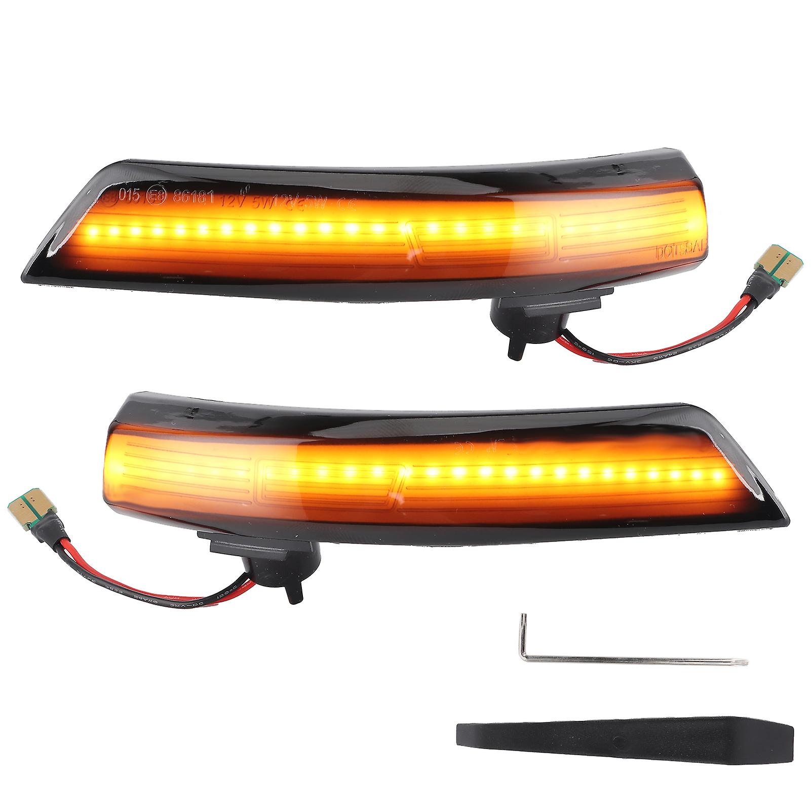 Pair Rear View Mirror Turn Signal Dynamic Led Flowing Light Blinker Fit For Ford Focus Mk 2 3