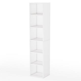 BYBLIGHT Eulas 71 in. White MDF 6 shelves Standard Bookcase BB-XH0005XL