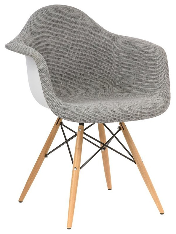 LeisureMod Willow Mid Century Gray Fabric Eiffel Base Accent Chair   Midcentury   Dining Chairs   by Homesquare  Houzz