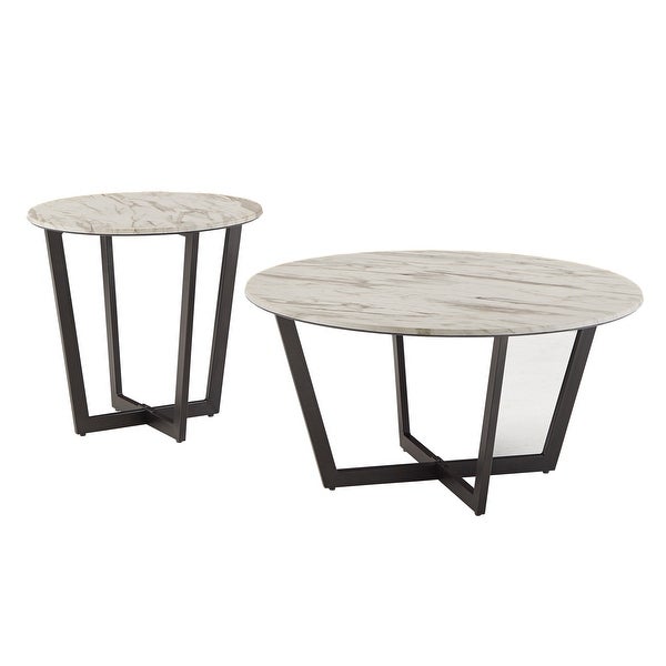 Nazeem Faux Marble and Metal Tables by iNSPIRE Q Modern