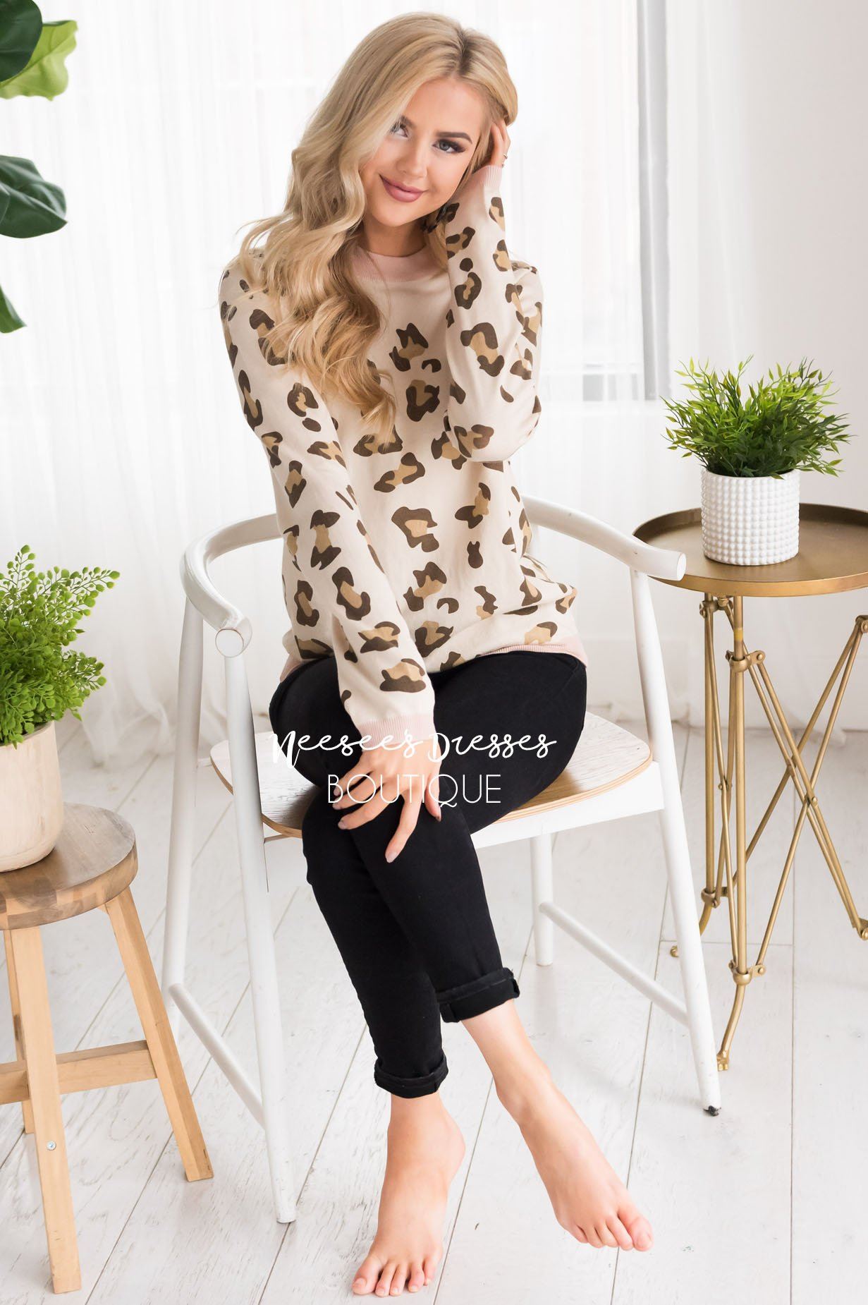 Sweet Leopard Print Sweater