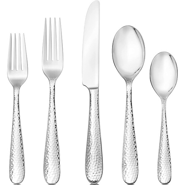 40-Piece 18/10 Mirror Stainless Steel Silverware Cutlery Set， Utensil Flatware Service for 8