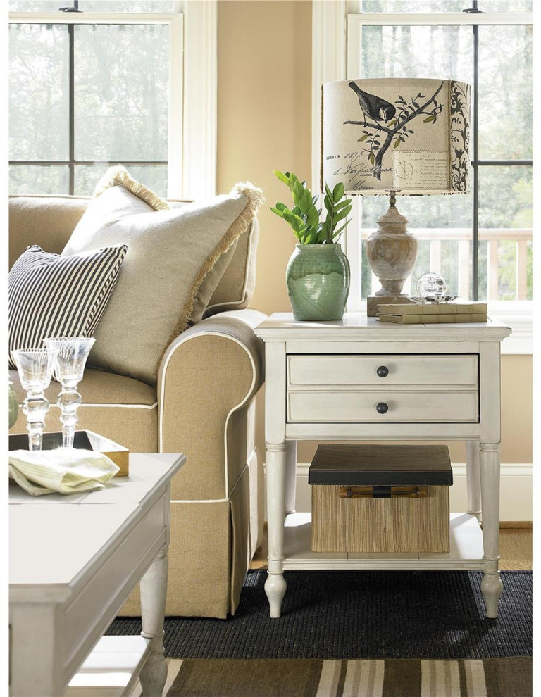 End Table Side UNIVERSAL SUMMER HILL Open Shelf Cotton White Maple 1   Farmhouse   Side Tables And End Tables   by EuroLuxHome  Houzz