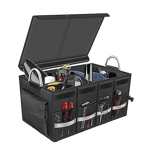 Trunk Organizer with Compartment - Adjustable Box for Automobiles Grocery Storage - Auto Necessities