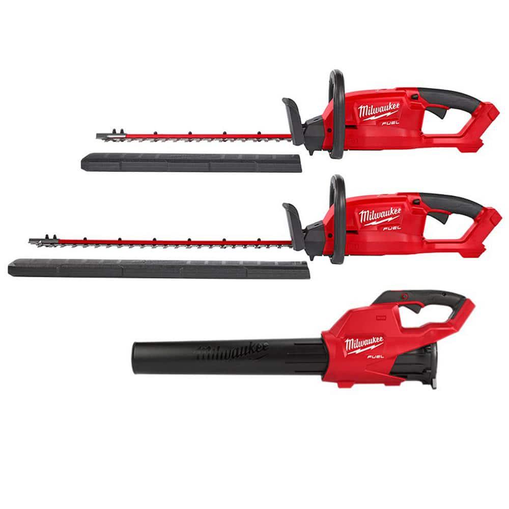 Milwaukee M18 FUEL 18 in 18V LithiumIon Cordless Brushless Hedge Trimmer with Blower 24 in Hedge Trimmer Combo