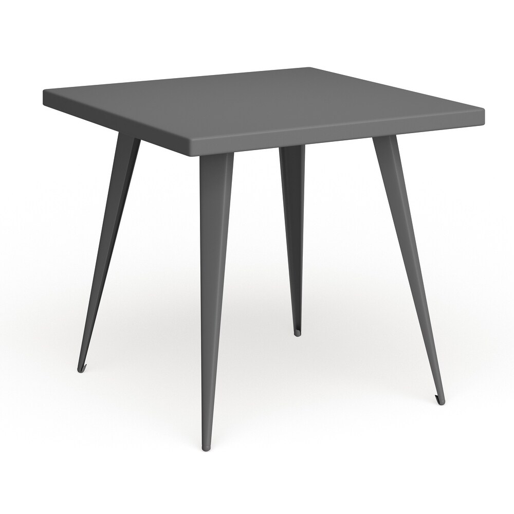 Carbon Loft Swan Industrial Square Metal Dining Table   N/A