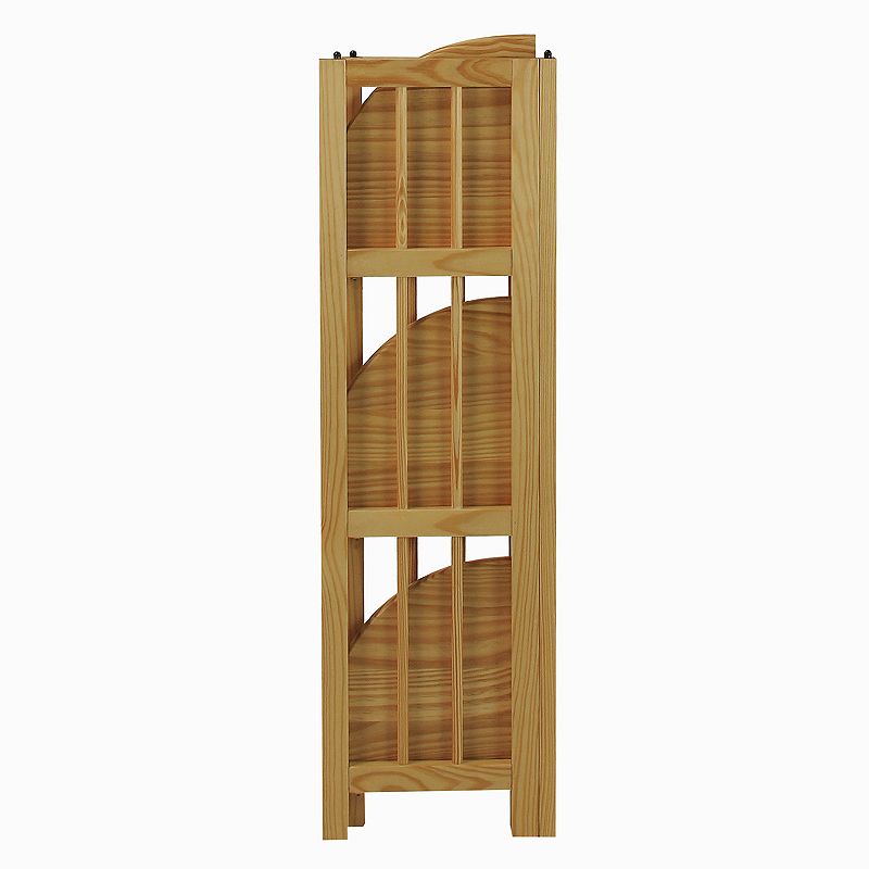 Casual Home 3-Shelf Folding Corner Bookcase