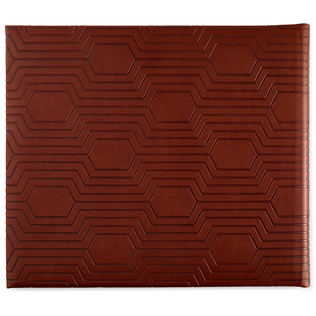 Hallmark  Brown Hexagonal Pattern Guest Book