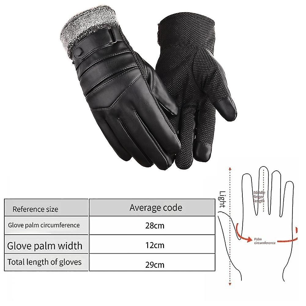 Winter Sheepskin Leather Driving Gloves For Men And Women Full Finger Touch Screen