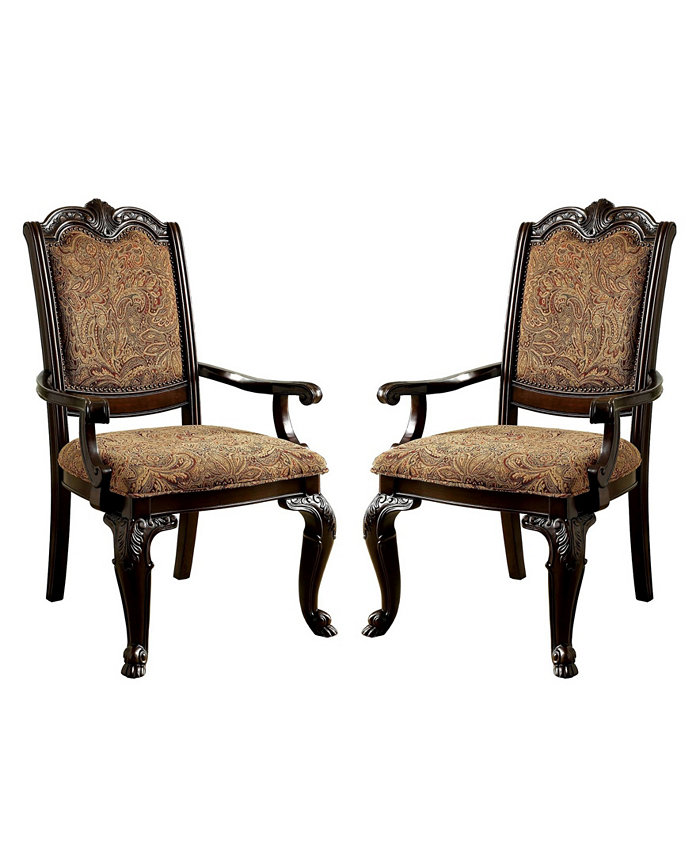 Furniture of America Ramsaran Brown Cherry Armchair (Set of 2)