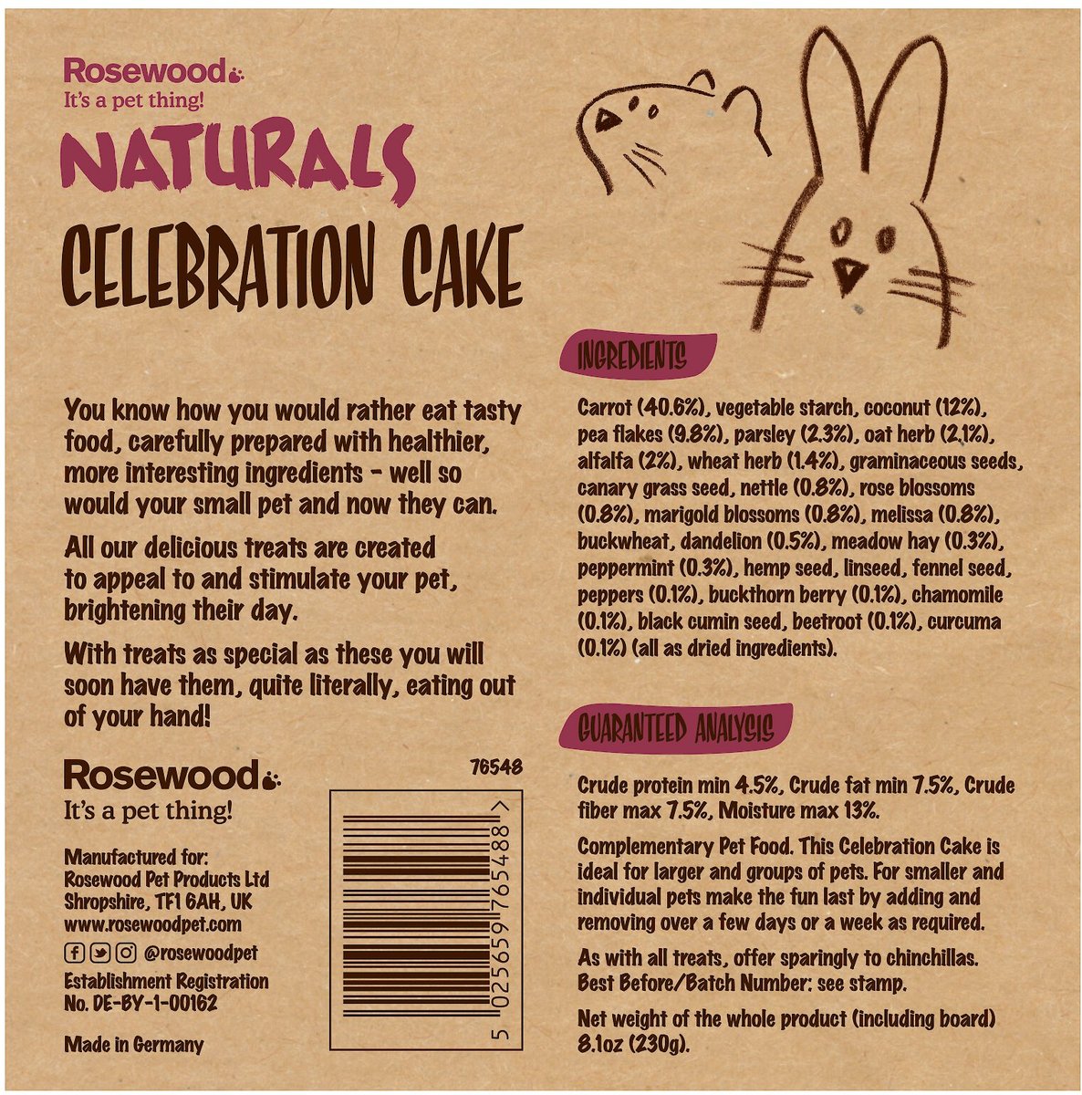 Naturals by Rosewood Celebration Cake Small Pet Treats