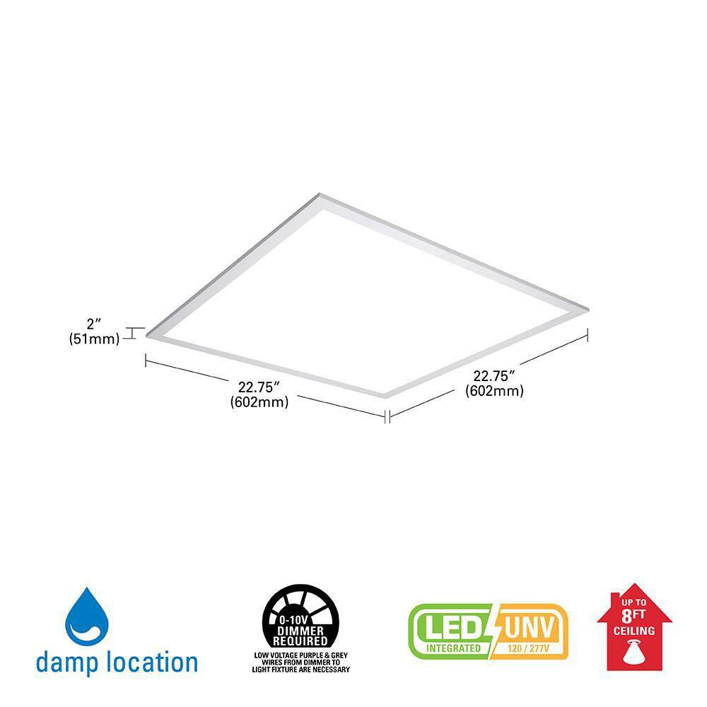 Metalux 2 ft. x 2 ft. White Integrated LED Flat Panel Troffer Light Fixture at 4200 Lumens 4000K Dimmable RT22SP