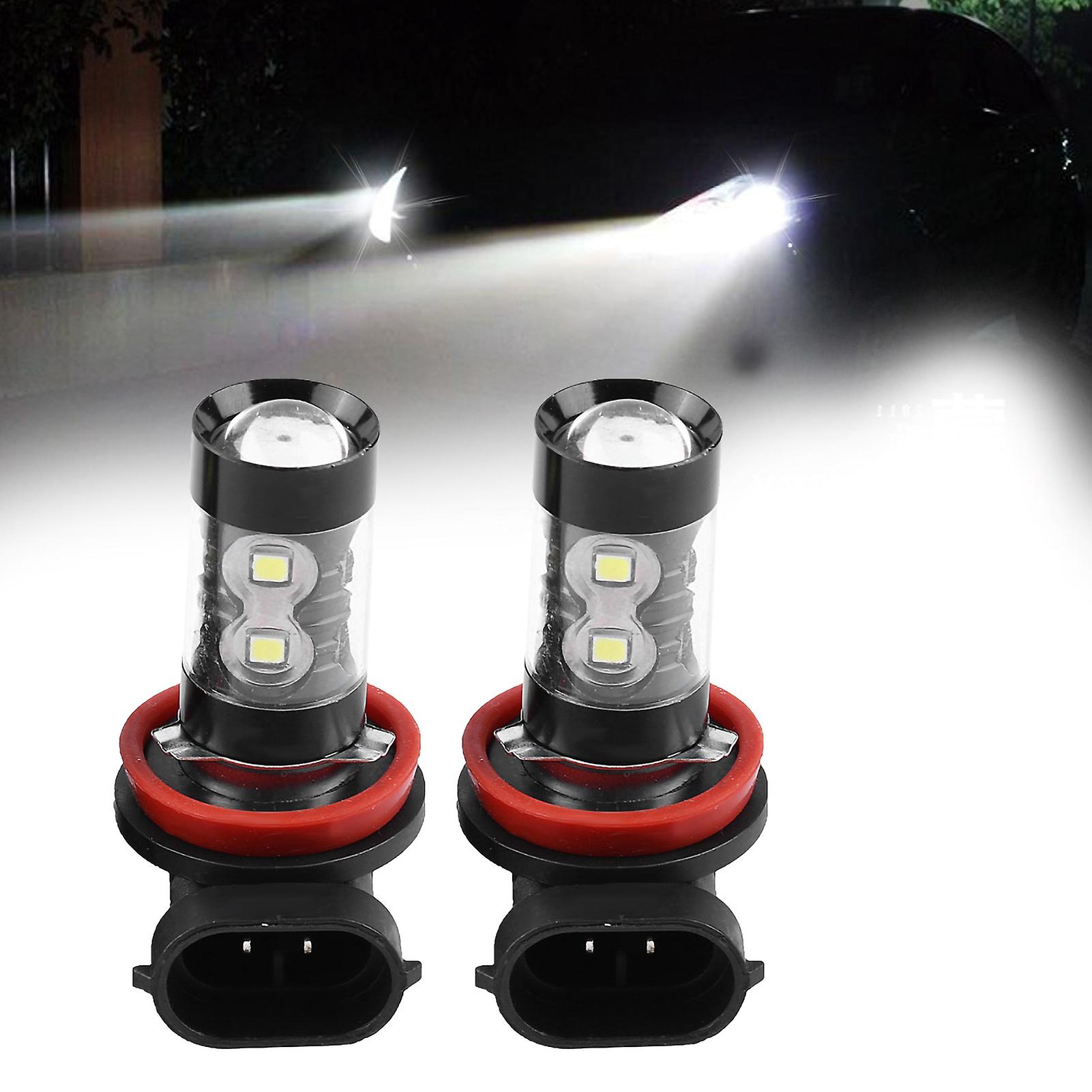 2 Pcs H8 H11 12v-24v 50w Car High Power Bright Led Fog Daytime Light Bulbs