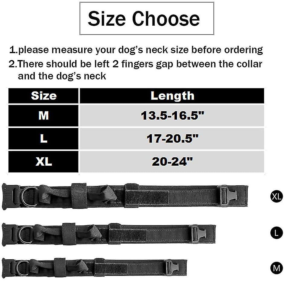 Tactical Dog Collar Military Dog Collar Adjustable Nylon Dog Collar Heavy Duty Metal Buckle With Handle For Dog Trainingbrownm)