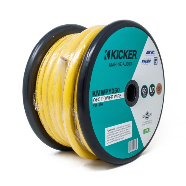 Kicker 47kmwpy050 Marine 1 0awg Power Wire 50ft Yellow