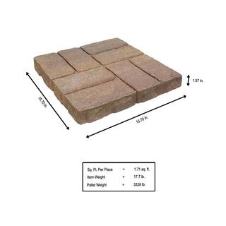 Oldcastle Weathered Brick 15.75 in. x 15.75 in. x 2 in. TanCharcoal Concrete Step Stone (84 Pieces  143 sq. ft.  Pallet) 12052272