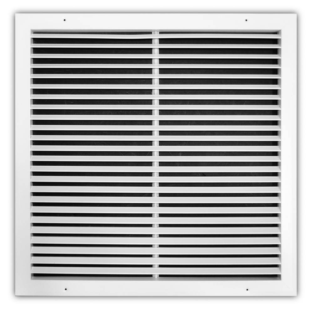 Everbilt 20 in. x 20 in. Aluminum Fixed Bar Return Air Grille in White EA27020X20