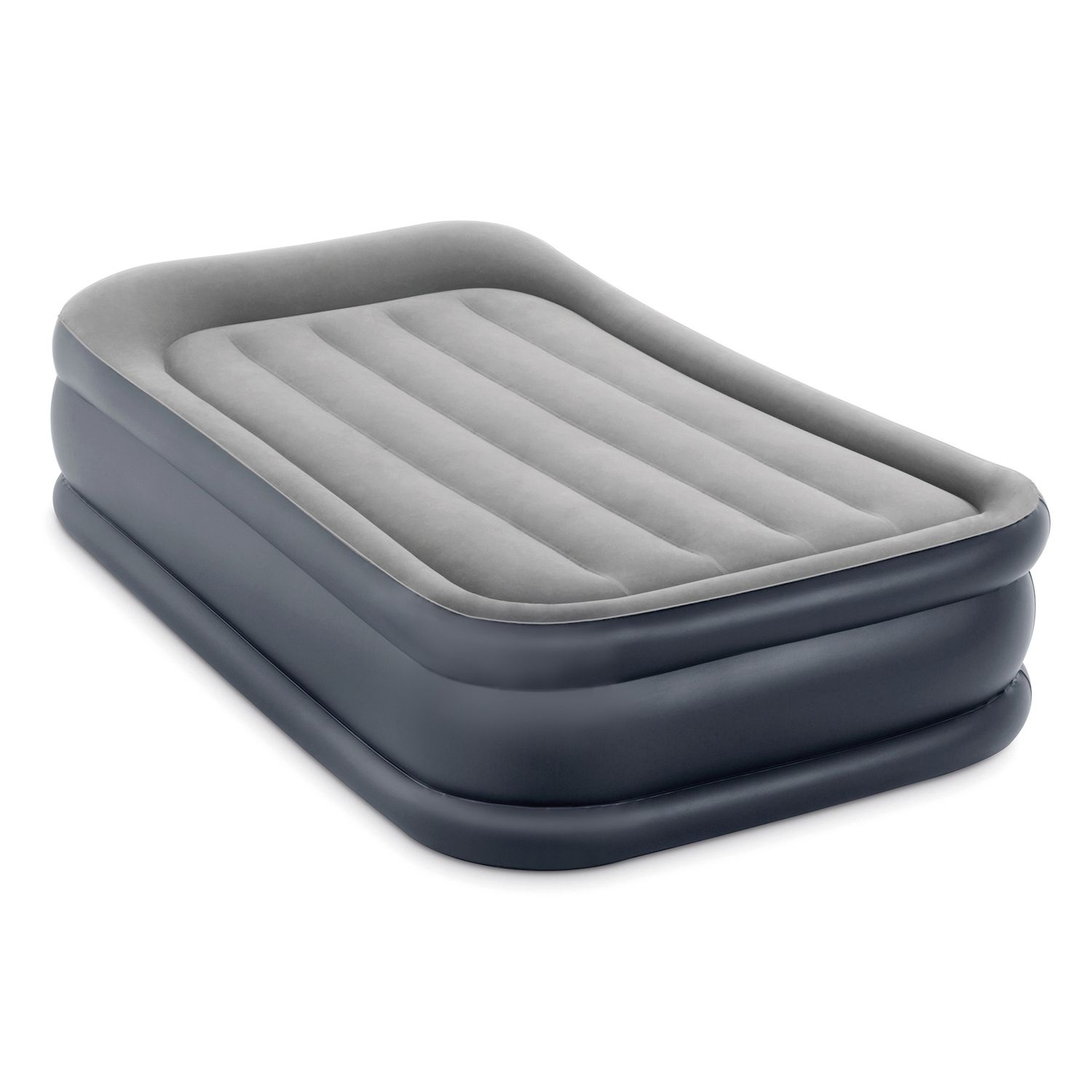 Intex Dura Beam Standard Deluxe Pillow Rest Raised Airbed w/ Built in Pump， Twin