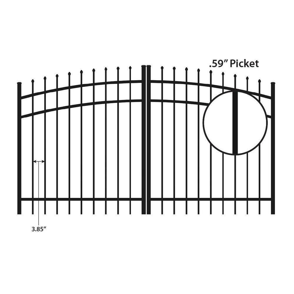 FORGERIGHT Osprey 8 ft. W x 4 ft. H Rainbow Black Aluminum Fence Gate 882437