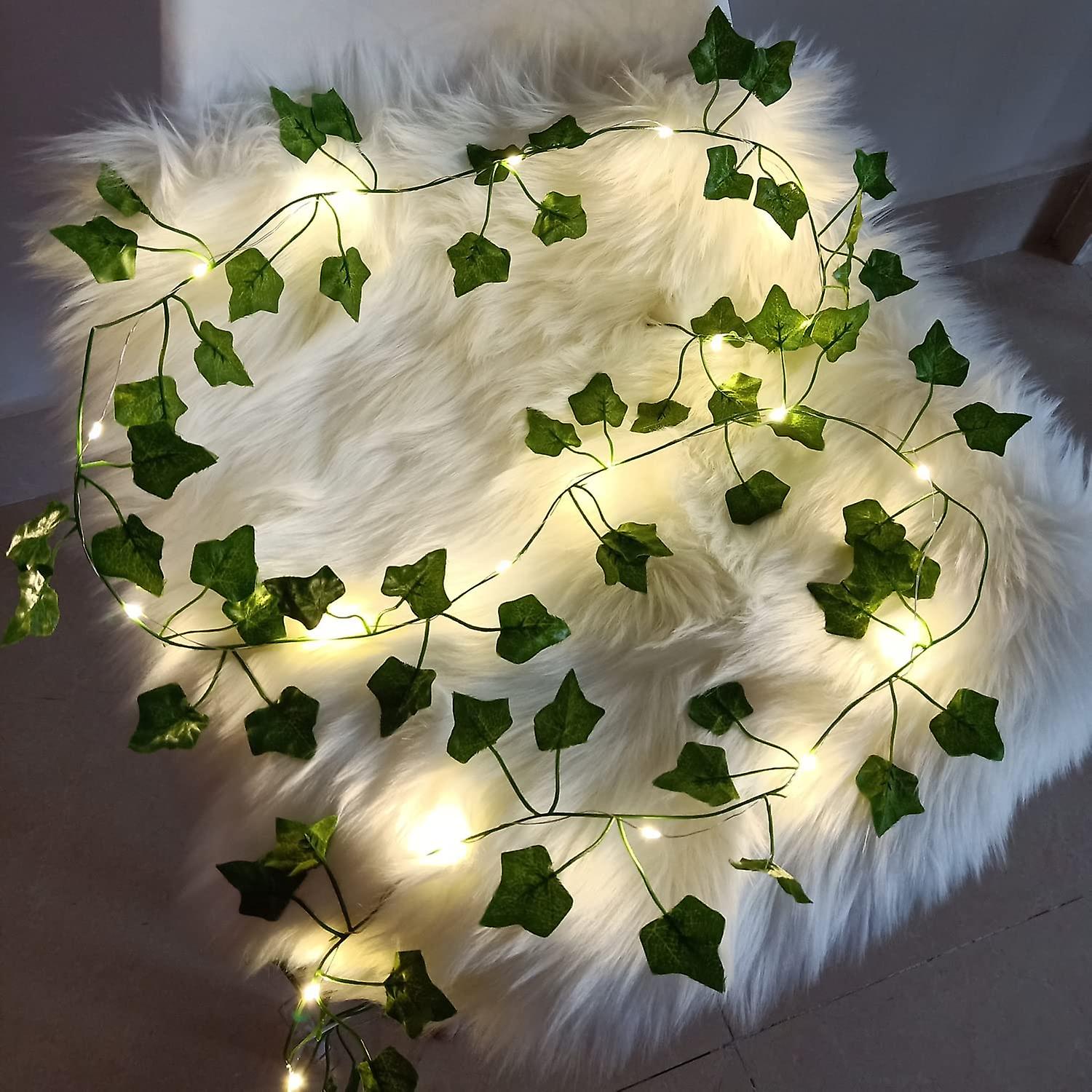 Vine String Lights， [1 Pack] Ivy Decor String Lights， Maple Leaf Garland Wreath Hanging Lamp With 20 Led， Fairy Night Lights For Home， Room， Bedroom，