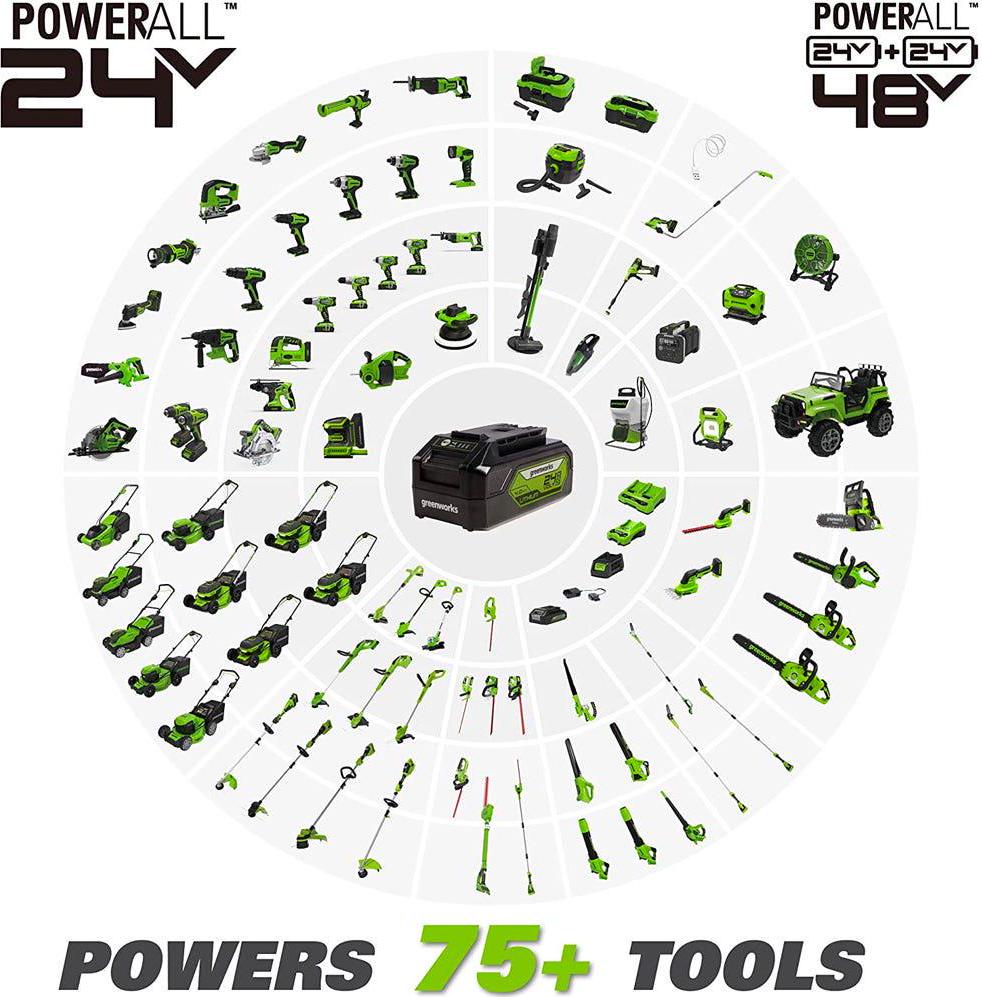 Greenworks 24V Brushless SDS-Plus 2J Rotary Hammer， Battery Not Included HM24L00