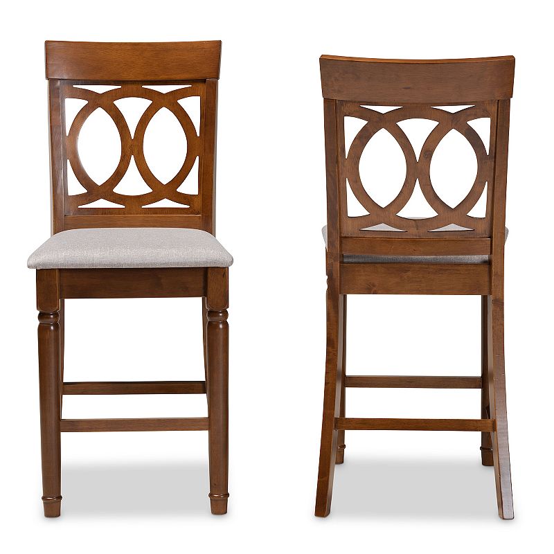 Baxton Studio Violet Pub Counter Stool 2-piece Set