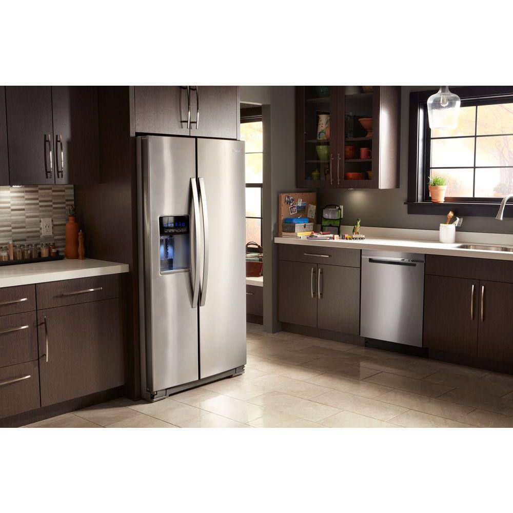 Whirlpool 28 cu. ft. Side by Side Refrigerator in Fingerprint Resistant Stainless Steel WRS588FIHZ