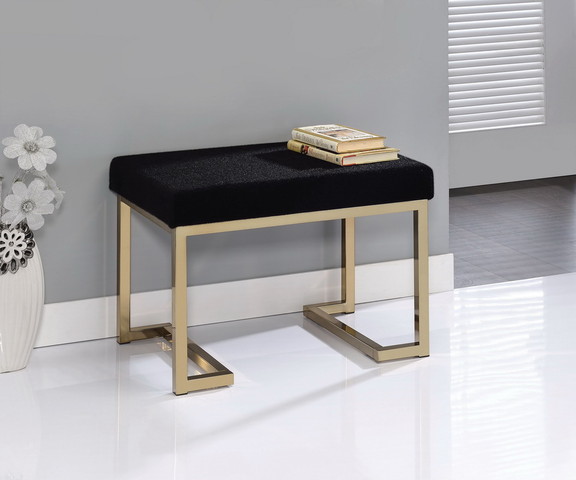 Acme Boice Ottoman in Black Fabric   Champagne 965...