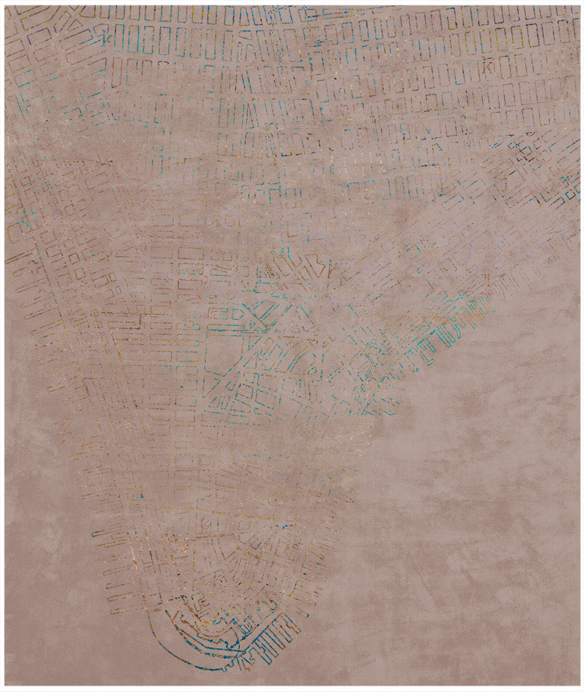 Lower Manhattan Neon Edit Hand Knotted Rug in Assorted Colors design by Second Studio