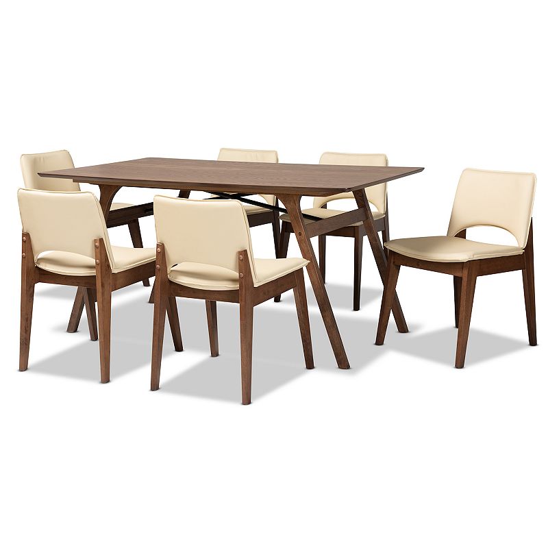 Baxton Studio Afton Dining Table and Chair 7-piece Set