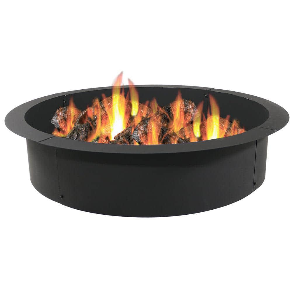 Sunnydaze Decor 39 in Dia x 10 in H Round Steel Wood Burning Fire Pit Ring Liner